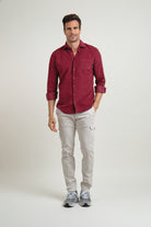 Camisa Micropana Tissor Un Bolsillo Burdeos - Sohhan