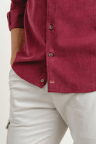 Camisa Micropana Tissor Un Bolsillo Burdeos - Sohhan
