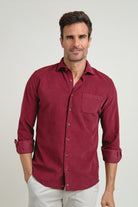 Camisa Micropana Tissor Un Bolsillo Burdeos - Sohhan