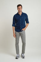 Camisa Micropana Tissor Un Bolsillo Marino - Sohhan