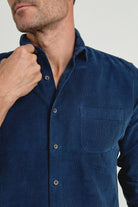 Camisa Micropana Tissor Un Bolsillo Marino - Sohhan