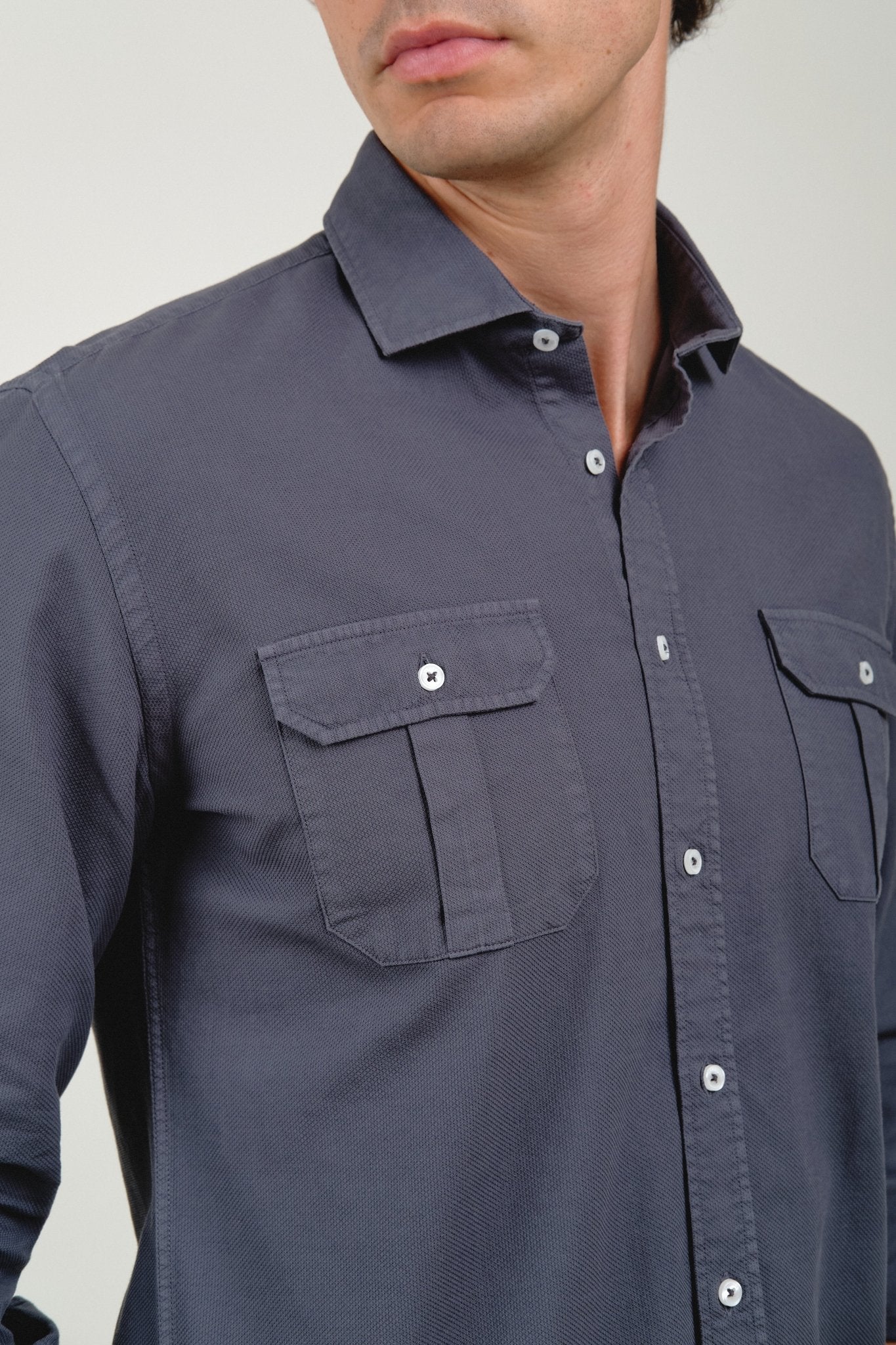 Camisa Noah Nido De Abeja Sahara Marino - Sohhan