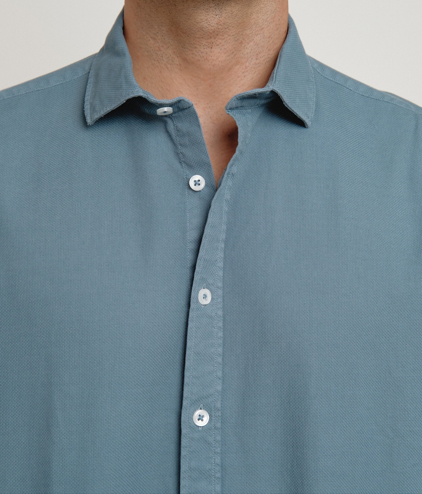 Camisa Nomad Estructura Azul Empolvado - Sohhan
