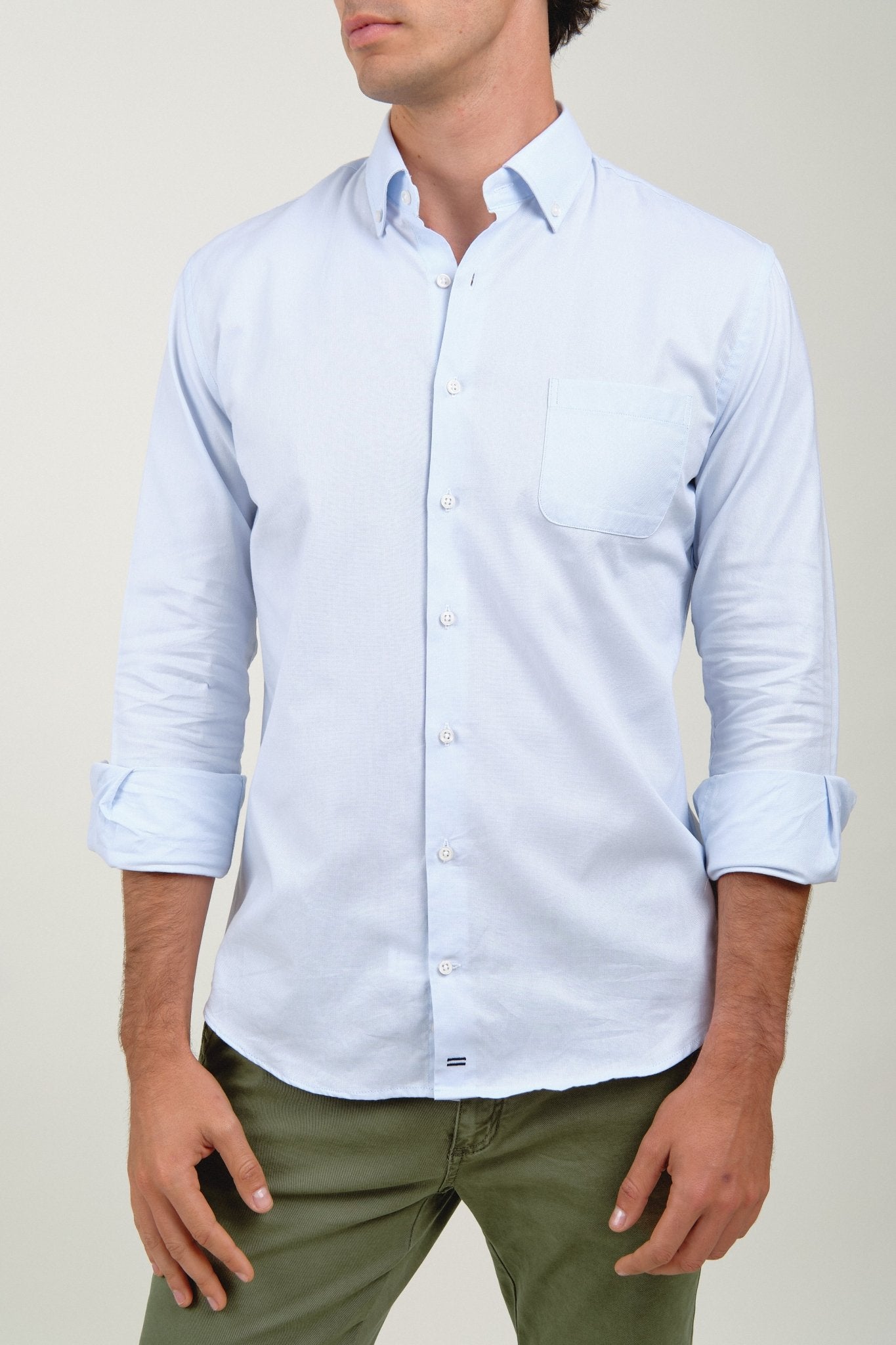 Camisa Oxford Classic Un Bolsillo Celeste - Sohhan
