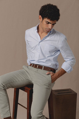 Camisa Oxford Classic Un Bolsillo Celeste - Sohhan