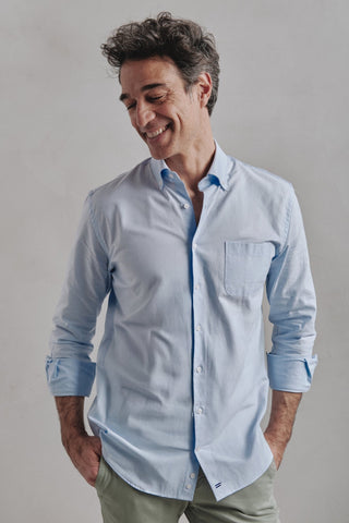 Camisa Oxford Classic Un Bolsillo Celeste - Sohhan