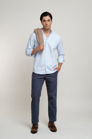 Camisa Oxford Classic Un Bolsillo Celeste - Sohhan