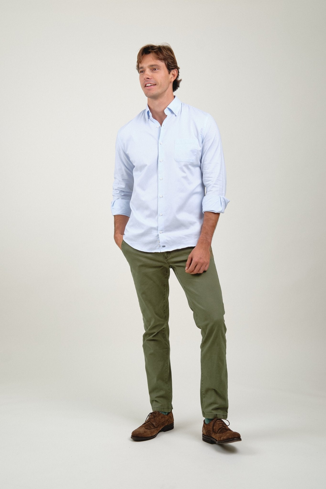 Camisa Oxford Classic Un Bolsillo Celeste - Sohhan