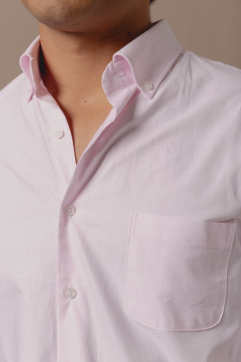 Camisa Oxford Classic Un Bolsillo Rosa - Sohhan