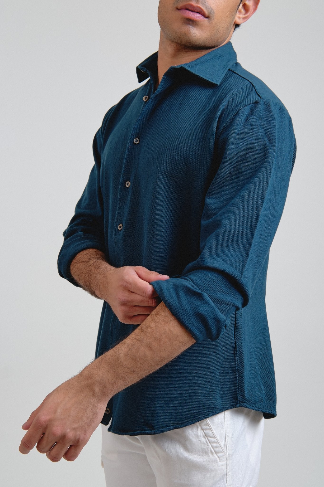 Camisa Piqué Bellandi Azul Petróleo - Sohhan