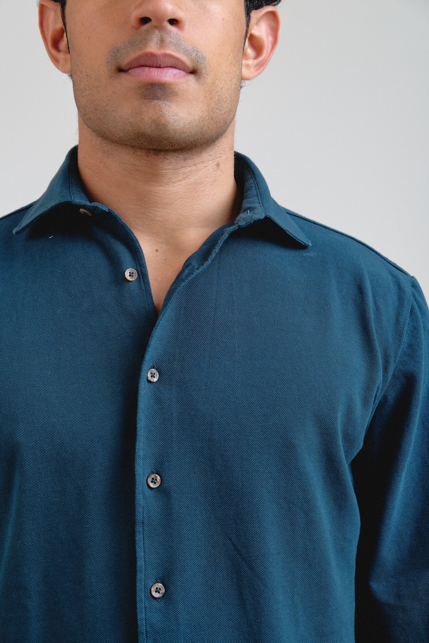 Camisa Piqué Bellandi Azul Petróleo - Sohhan