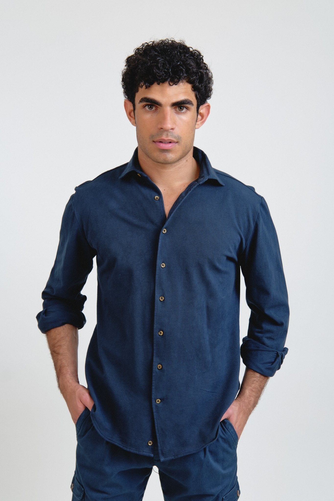 Camisa Piqué Bellandi Marino - Sohhan