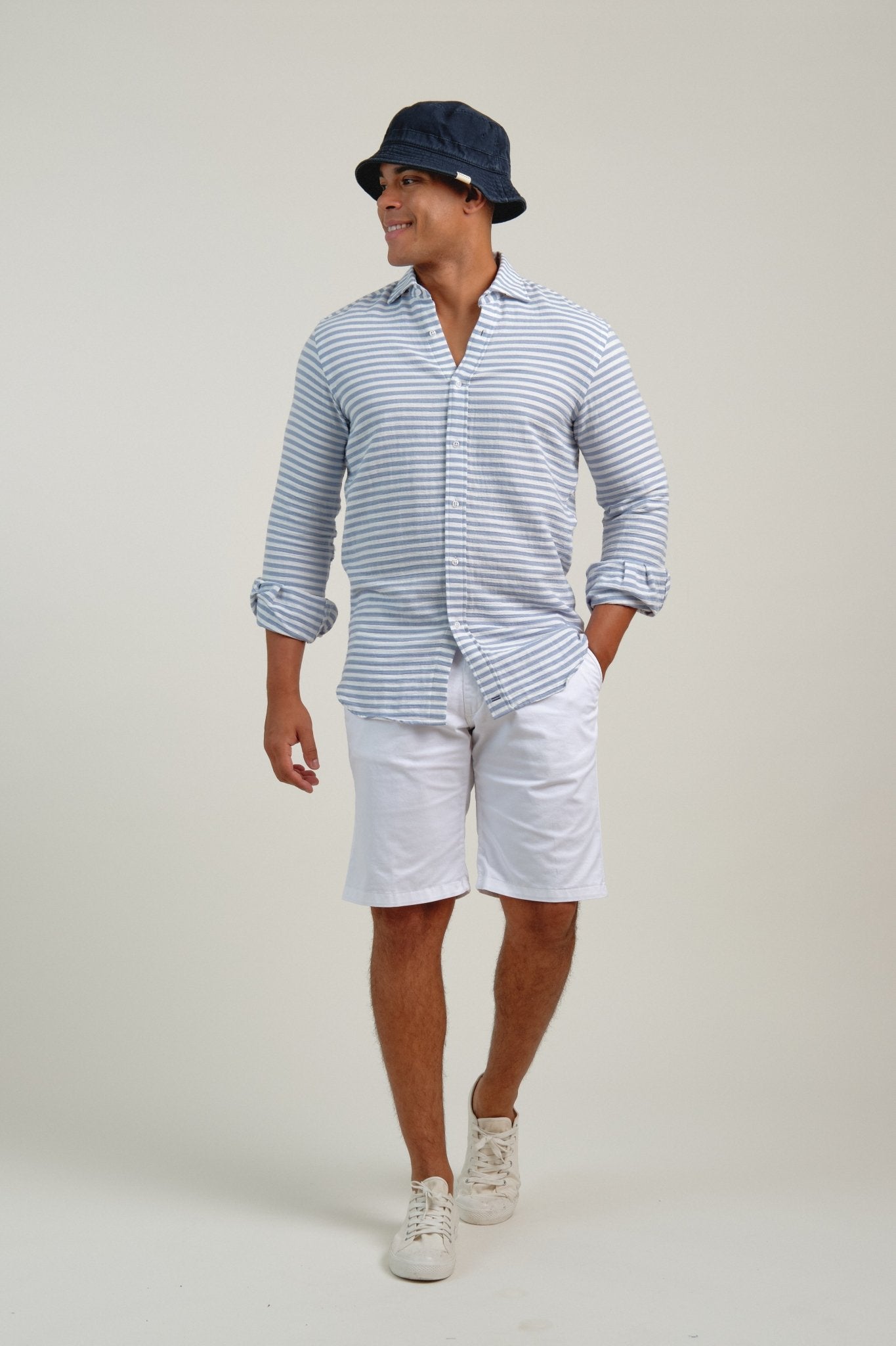 Camisa Porto Raya Horizontal Celeste - Sohhan