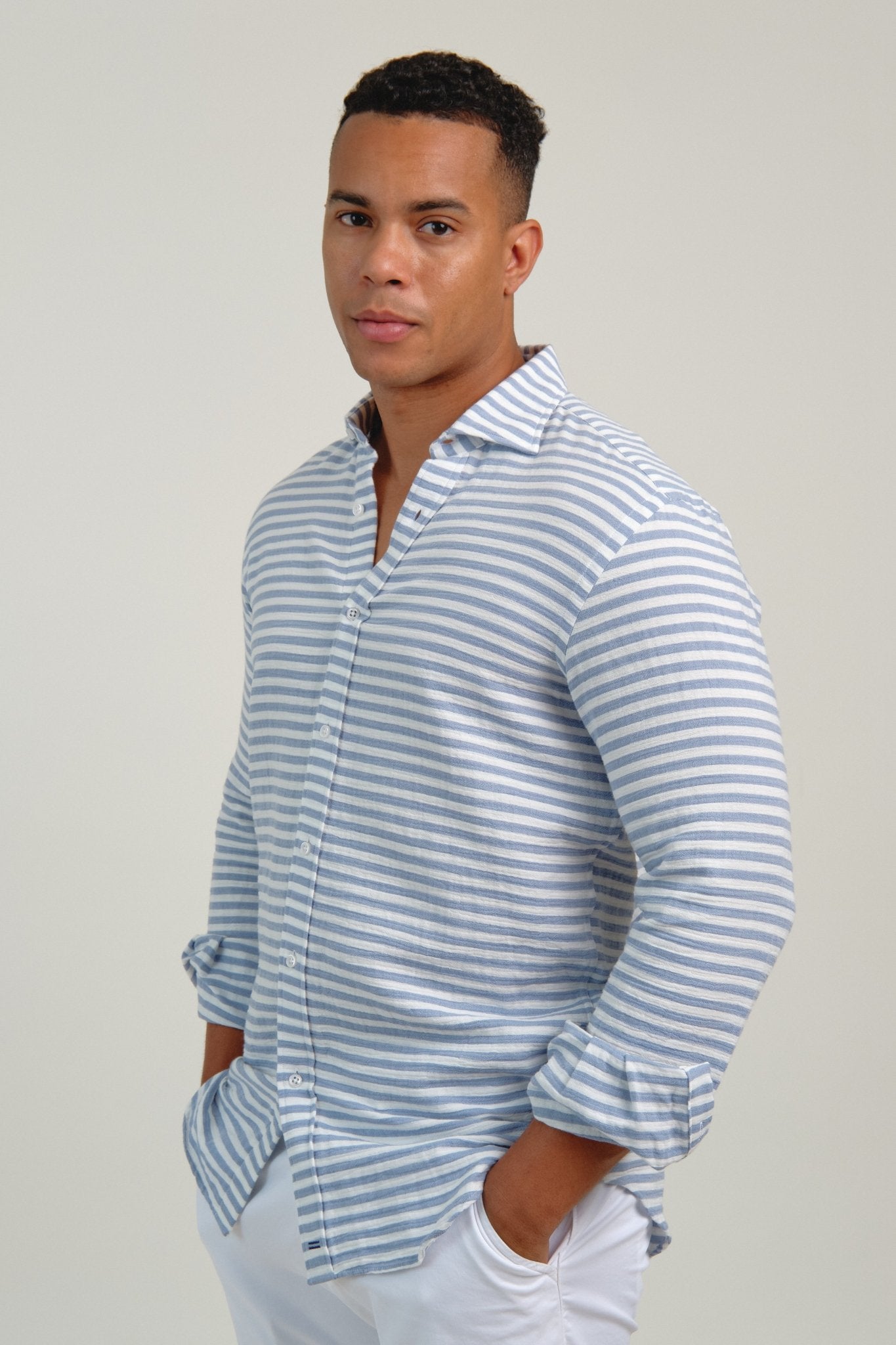 Camisa Porto Raya Horizontal Celeste - Sohhan