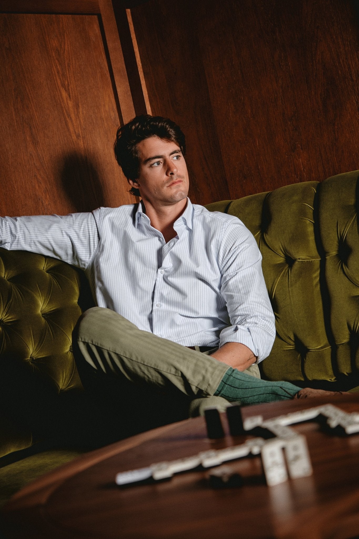 Camisa Soft Touch Rayas Celeste - Sohhan