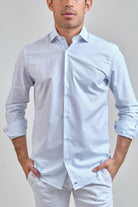 Camisa Vestir Parma Cuadro Celeste - Sohhan