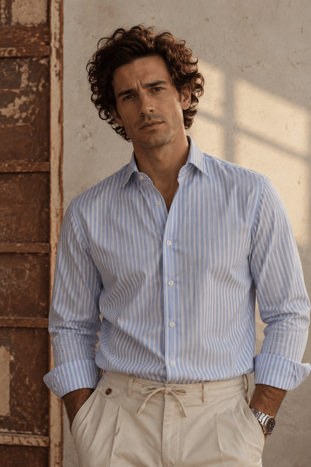 Camisa Vestir Vicenza Raya Ancha - Sohhan