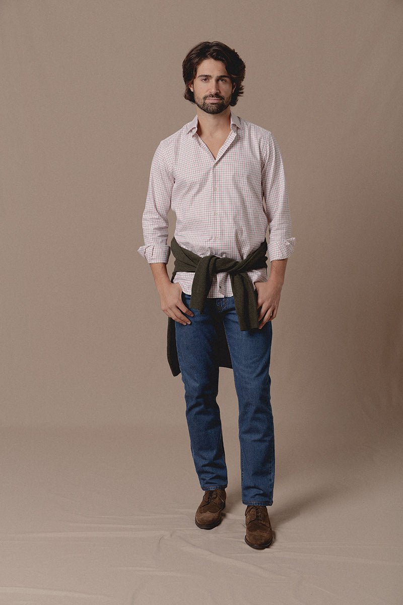 Camisa Villela Cuadros Rosa y Verde - Sohhan