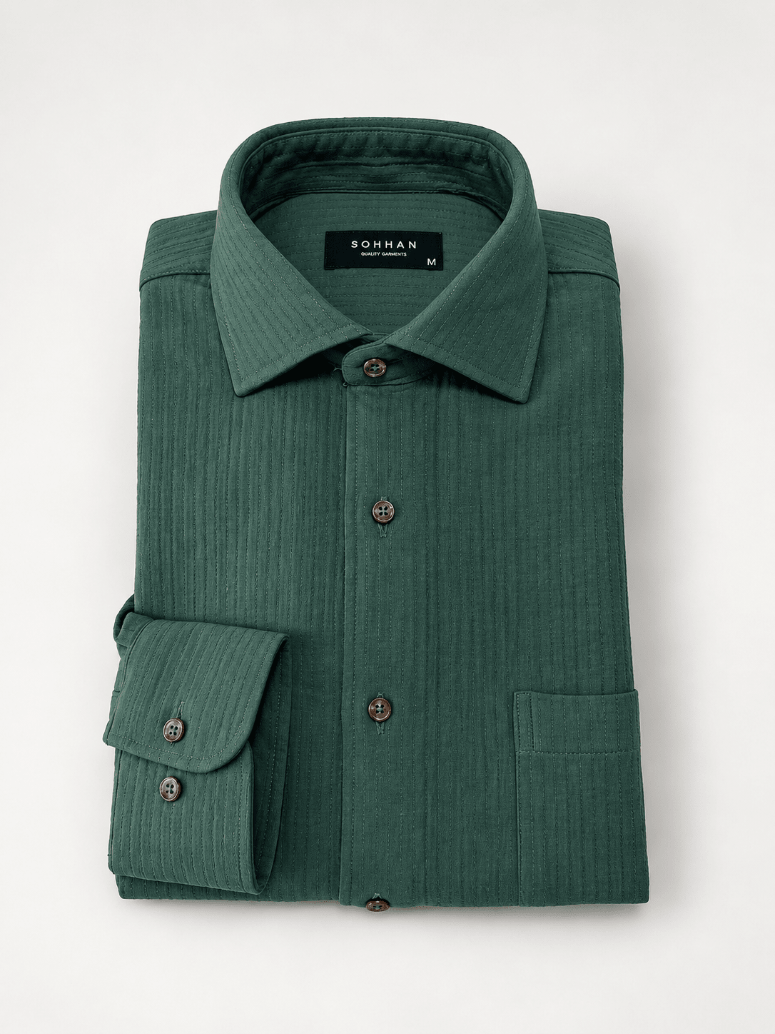 Camisa Wale Verde Inglés Un Bolsillo - Sohhan