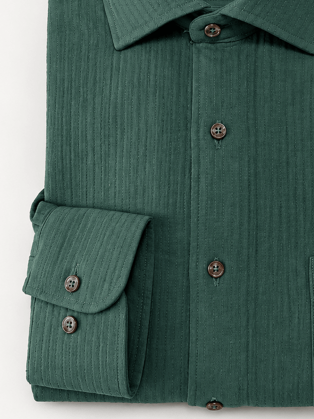 Camisa Wale Verde Inglés Un Bolsillo - Sohhan