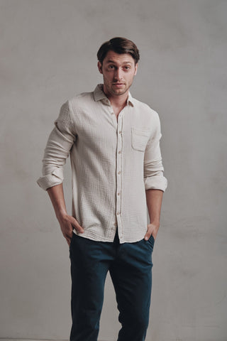 Camisa Waves Un Bolsillo Crudo - Sohhan