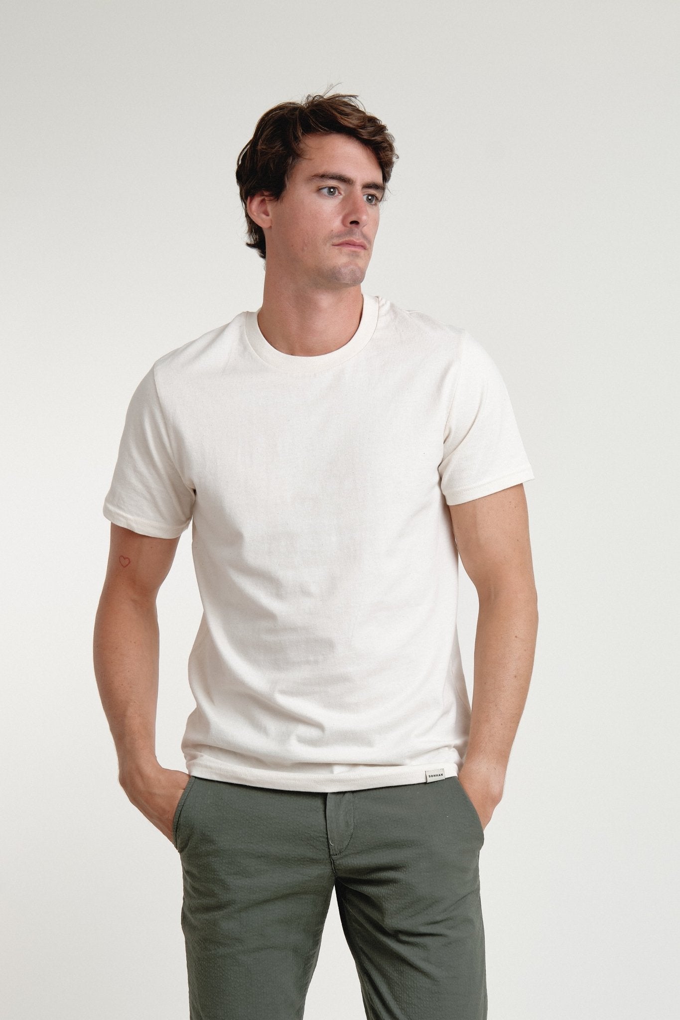 Camiseta Coltry Beige Basica - Sohhan