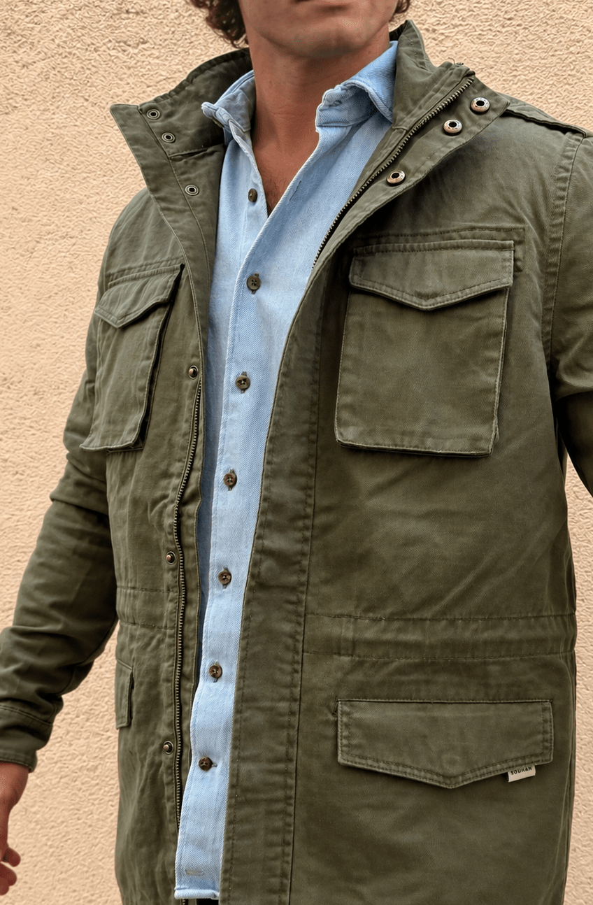 Chaqueta Sahariana Verde Khaki - Sohhan