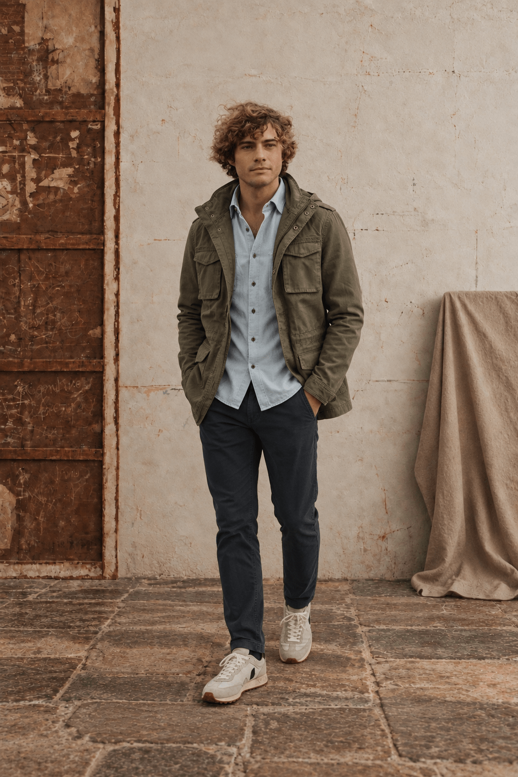 Chaqueta Sahariana Verde Khaki - Sohhan