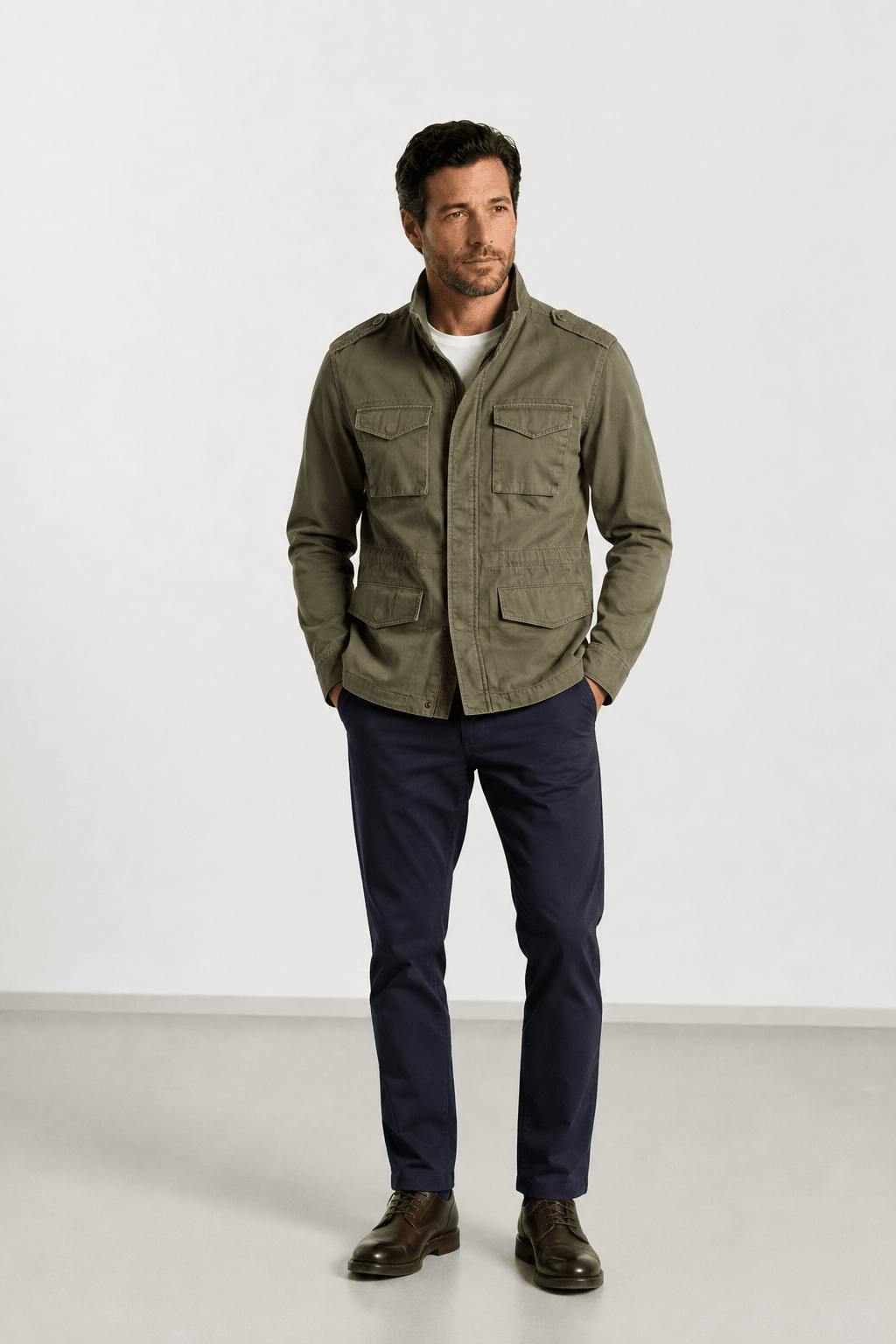 Chaqueta Sahariana Verde Khaki - Sohhan