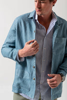 Chaqueta Sport Lino Azul Pacífico - Sohhan