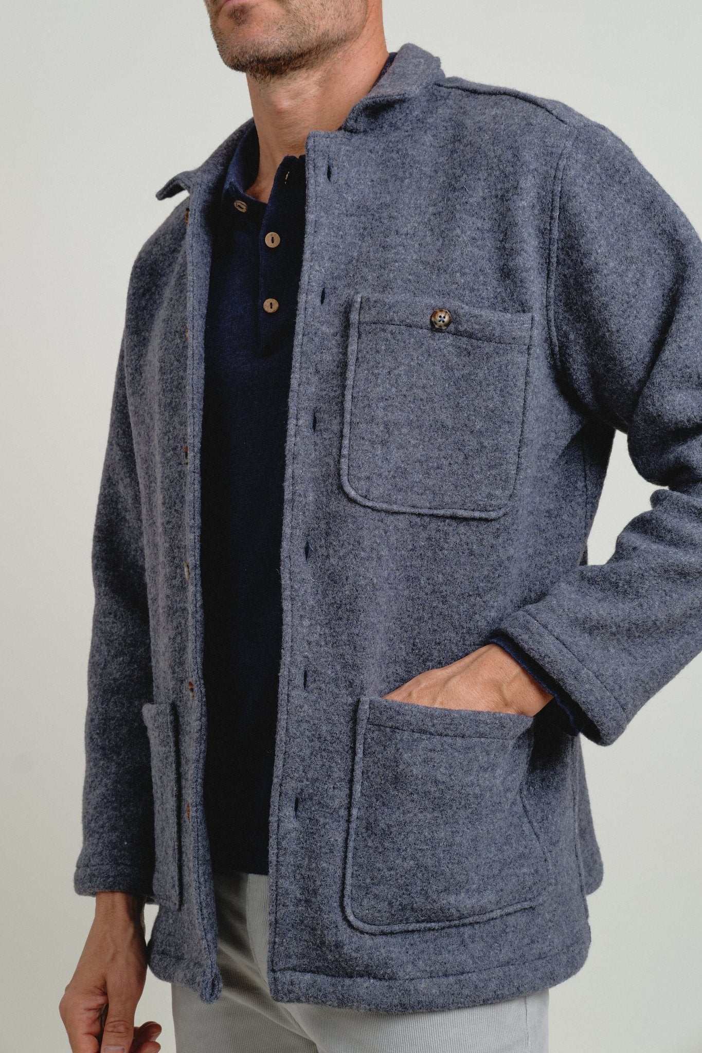 Chaqueta Wool Melange Gris - Sohhan