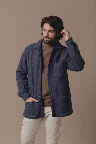 Chaqueta Wool Melange Marino - Sohhan