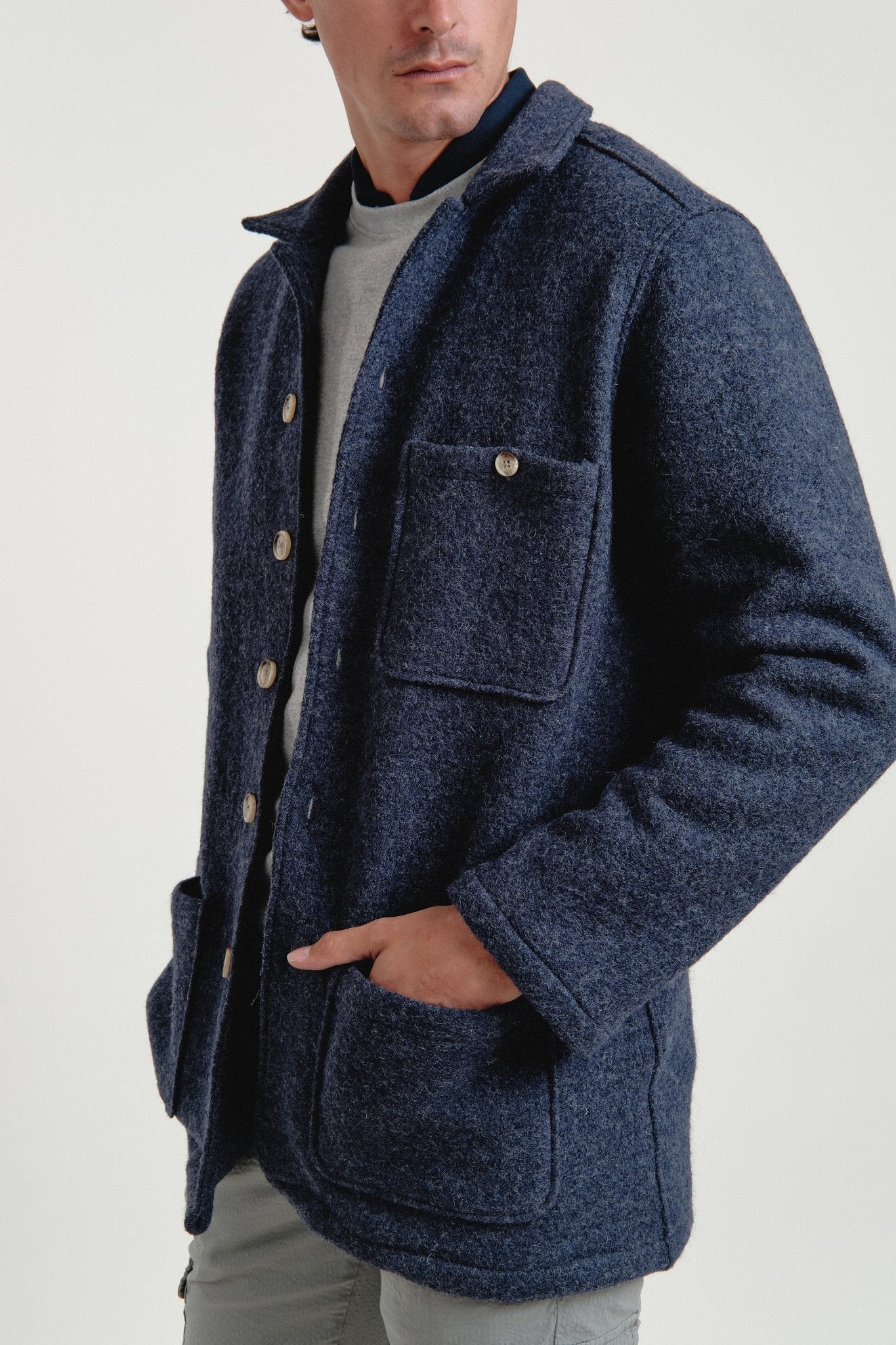 Chaqueta Wool Melange Navy - Sohhan