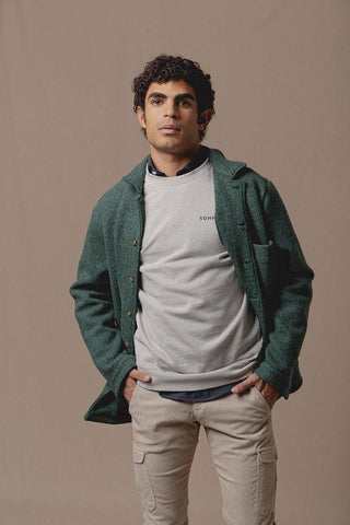 Chaqueta Wool Melange Verde - Sohhan