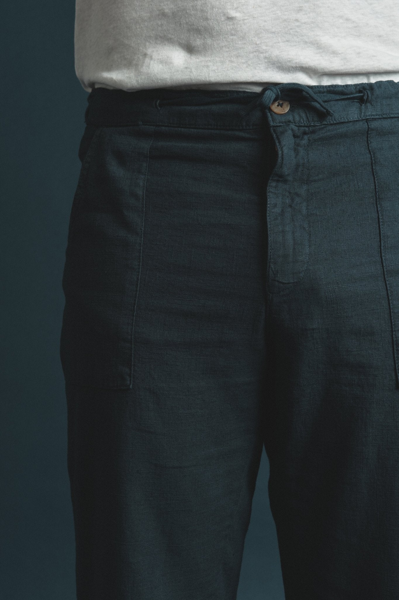 Chino Linen Navy Hustle Heritage - Sohhan