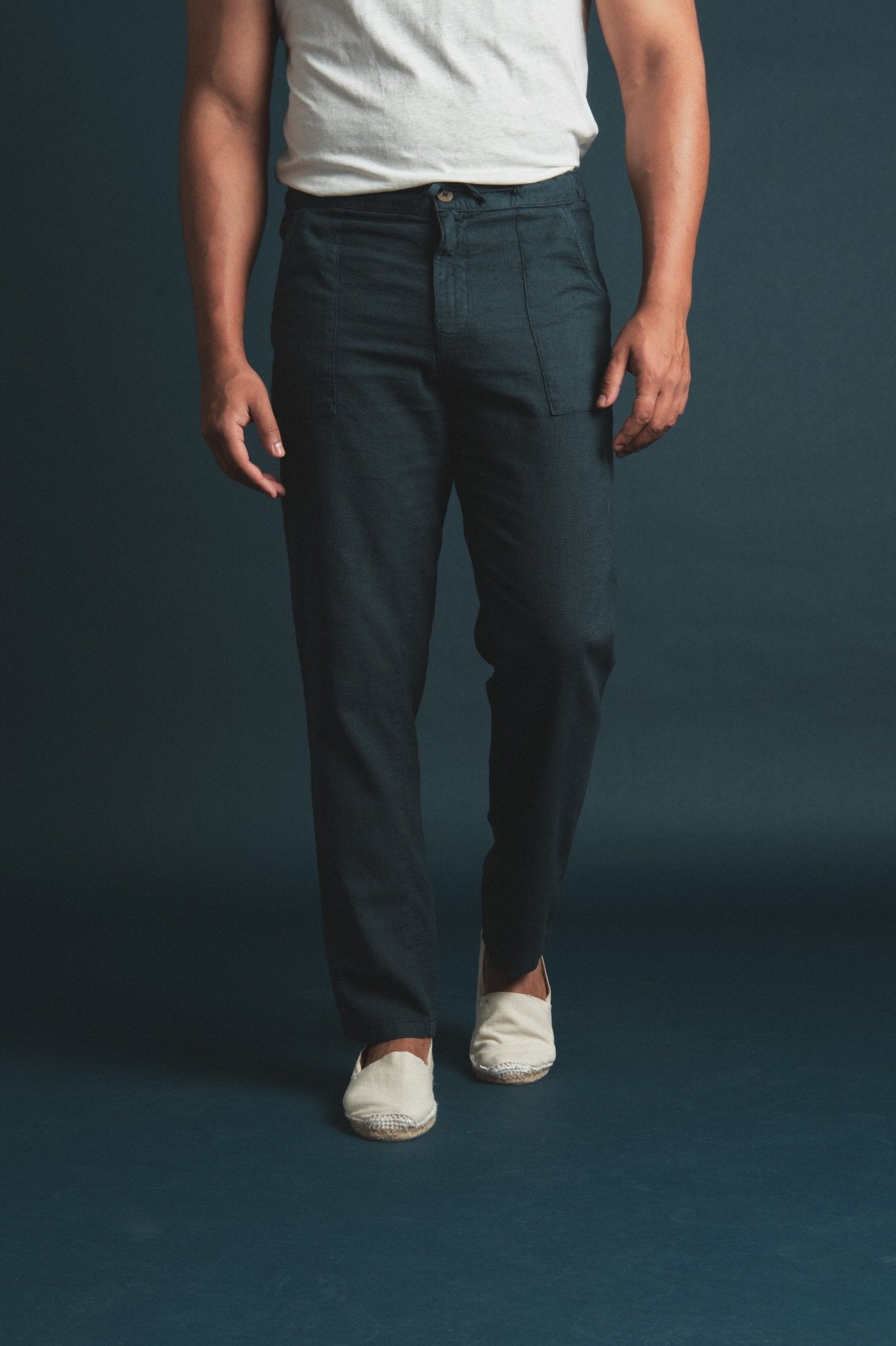 Chino Linen Navy Hustle Heritage - Sohhan