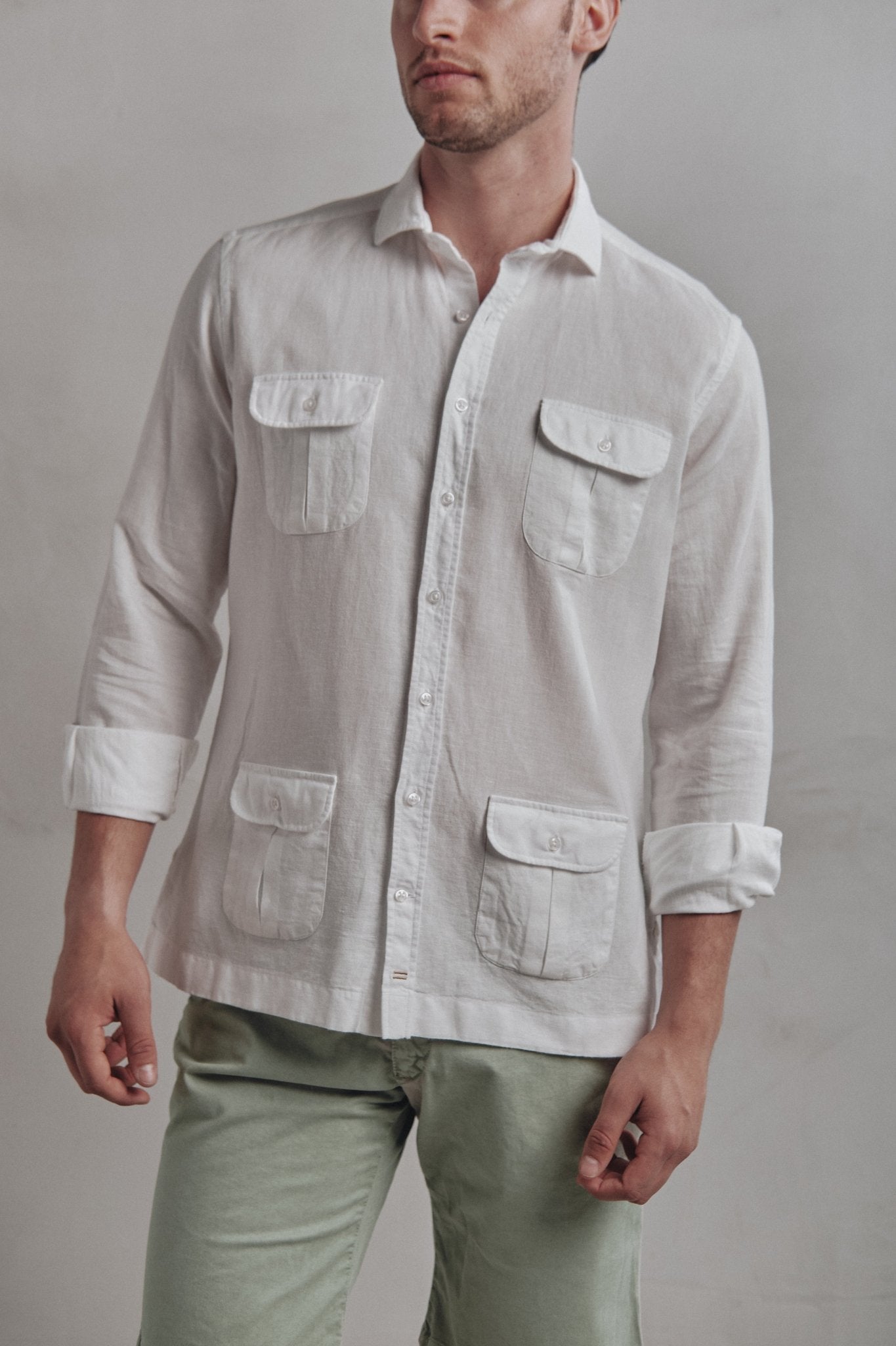 Guayabera Lino Tulum Blanco - Sohhan