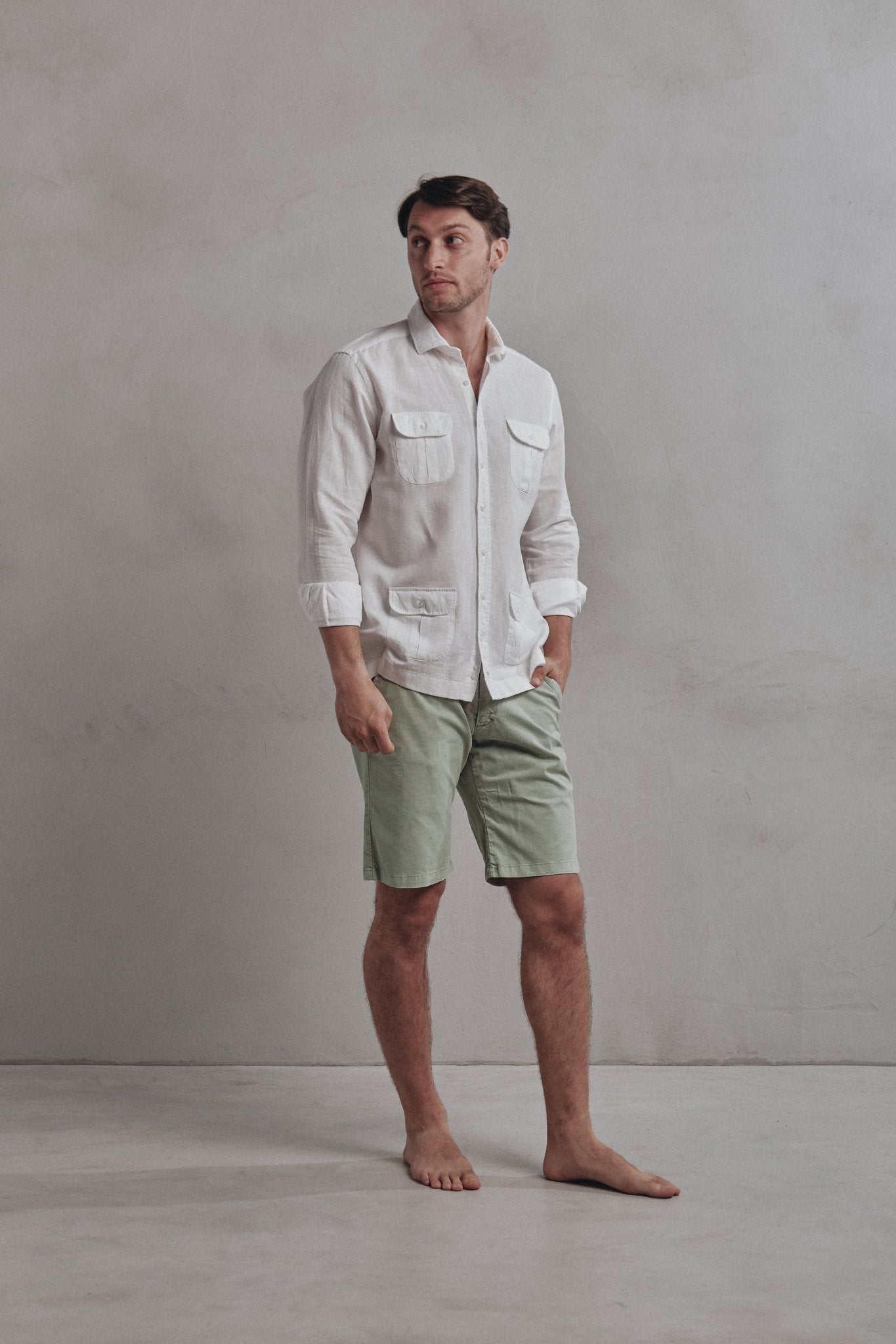 Guayabera Lino Tulum Blanco - Sohhan