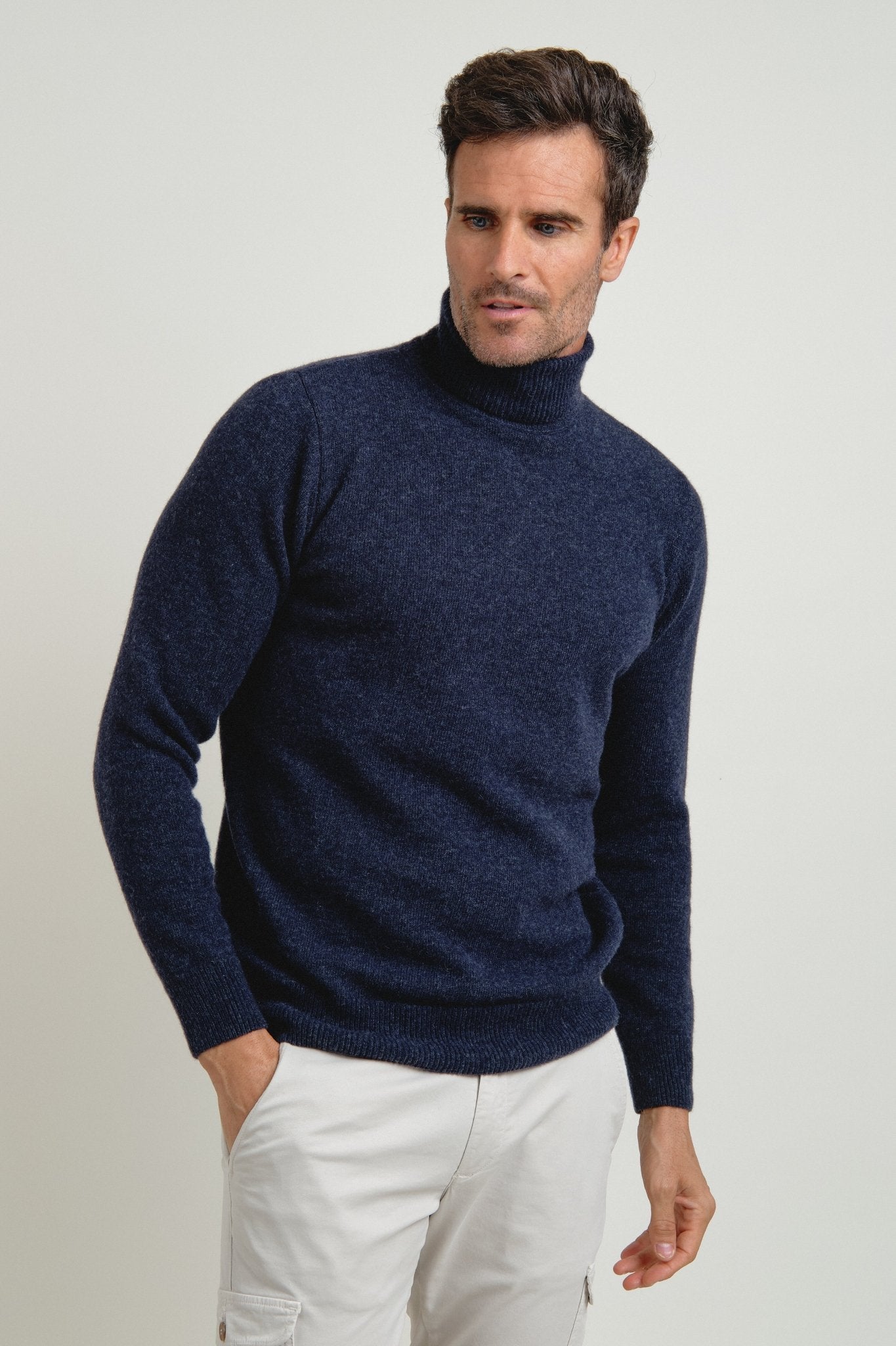 Jersey Cuello Vuelto Brant Azul Empolvado - Sohhan