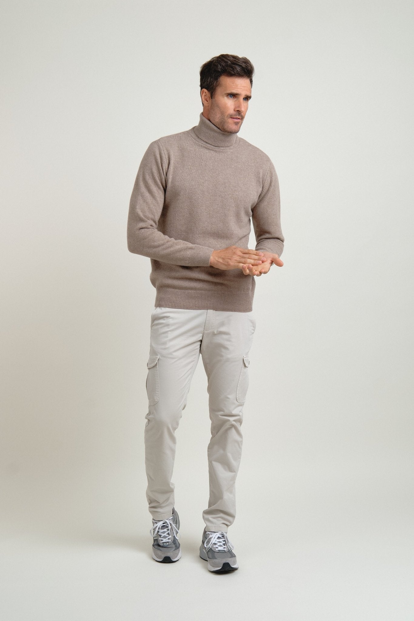 Jersey Cuello Vuelto Brant Beige Claro - Sohhan