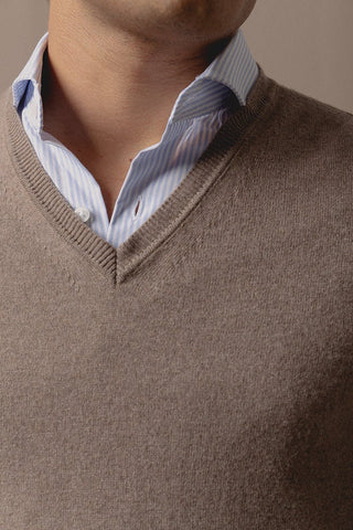 Jersey Pico Cashmere Marrón - Sohhan