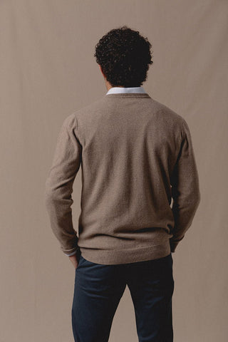 Jersey Pico Cashmere Marrón - Sohhan