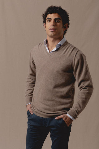 Jersey Pico Cashmere Marrón - Sohhan