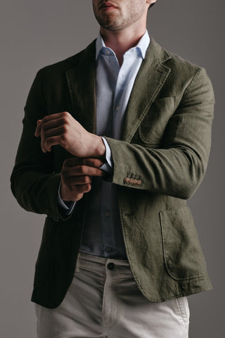 Linen Blazer Green Hustle Heritage - Sohhan