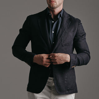 Linen Blazer Navy Hustle Heritage - Sohhan