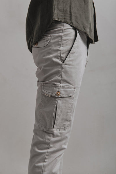 Bolsillos Laterales Pantalones Cargo Grises SOHHAN Pantalón Cargo