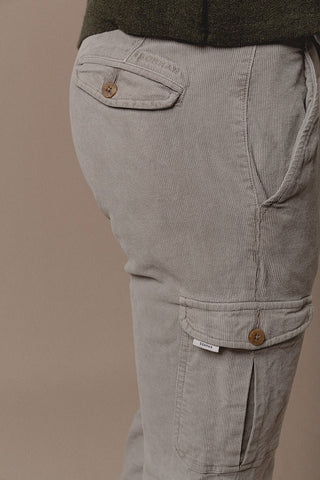 Pantalón Cargo Pana Luxe Gris Verdoso - Sohhan