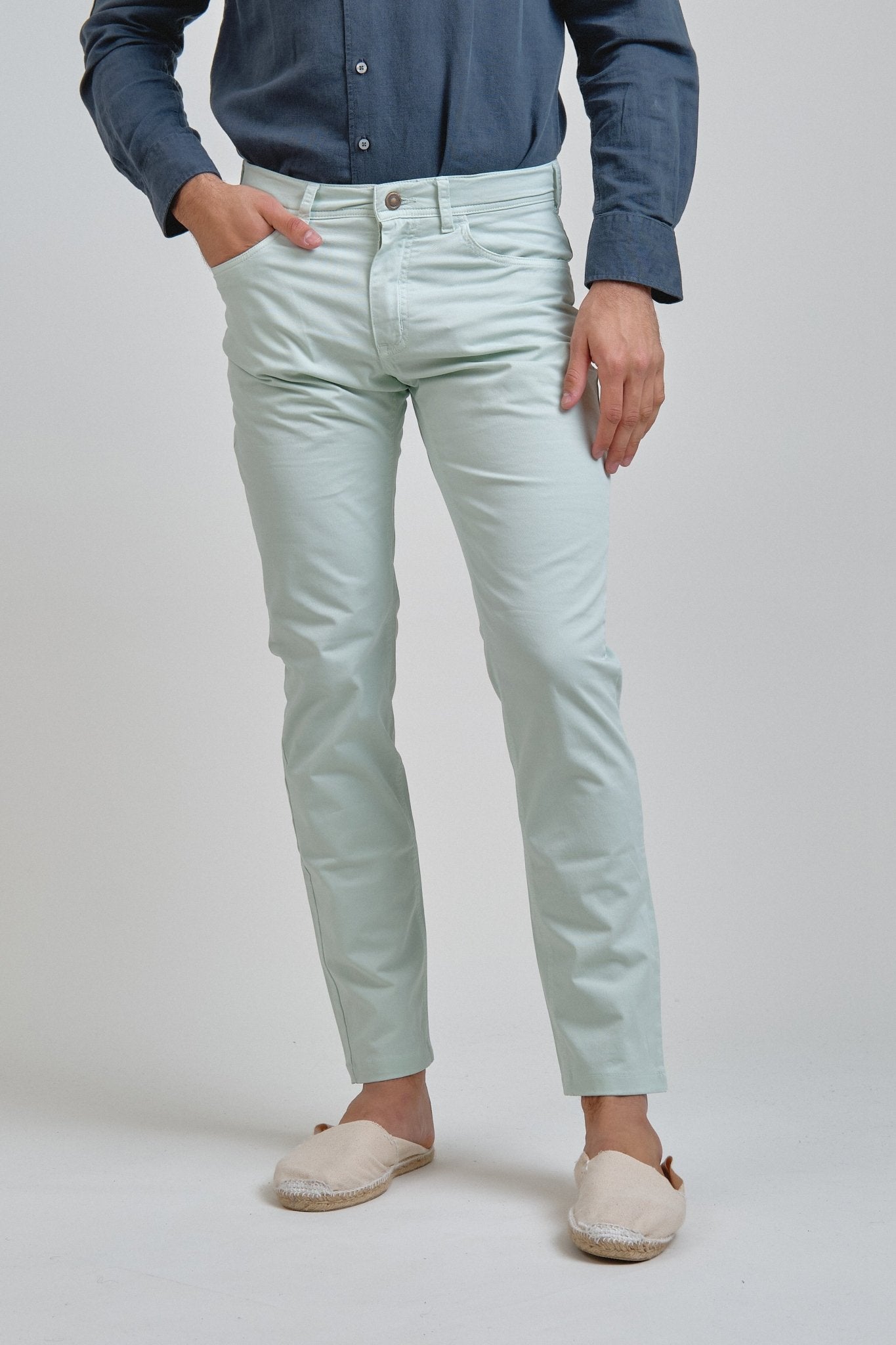 Pantalón Cinco Bolsillos Bruce Verde Mint - Sohhan