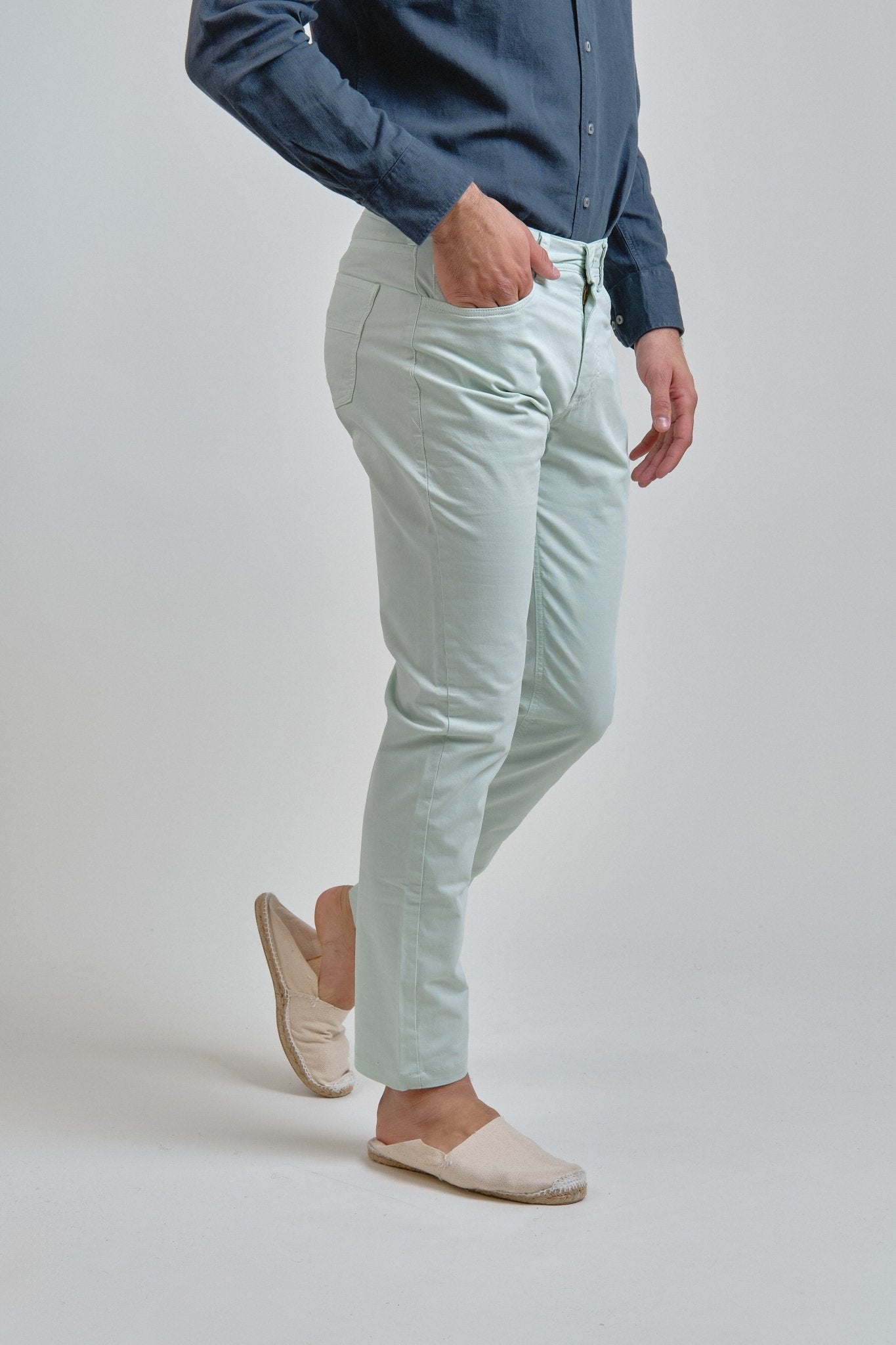 Pantalón Cinco Bolsillos Bruce Verde Mint - Sohhan