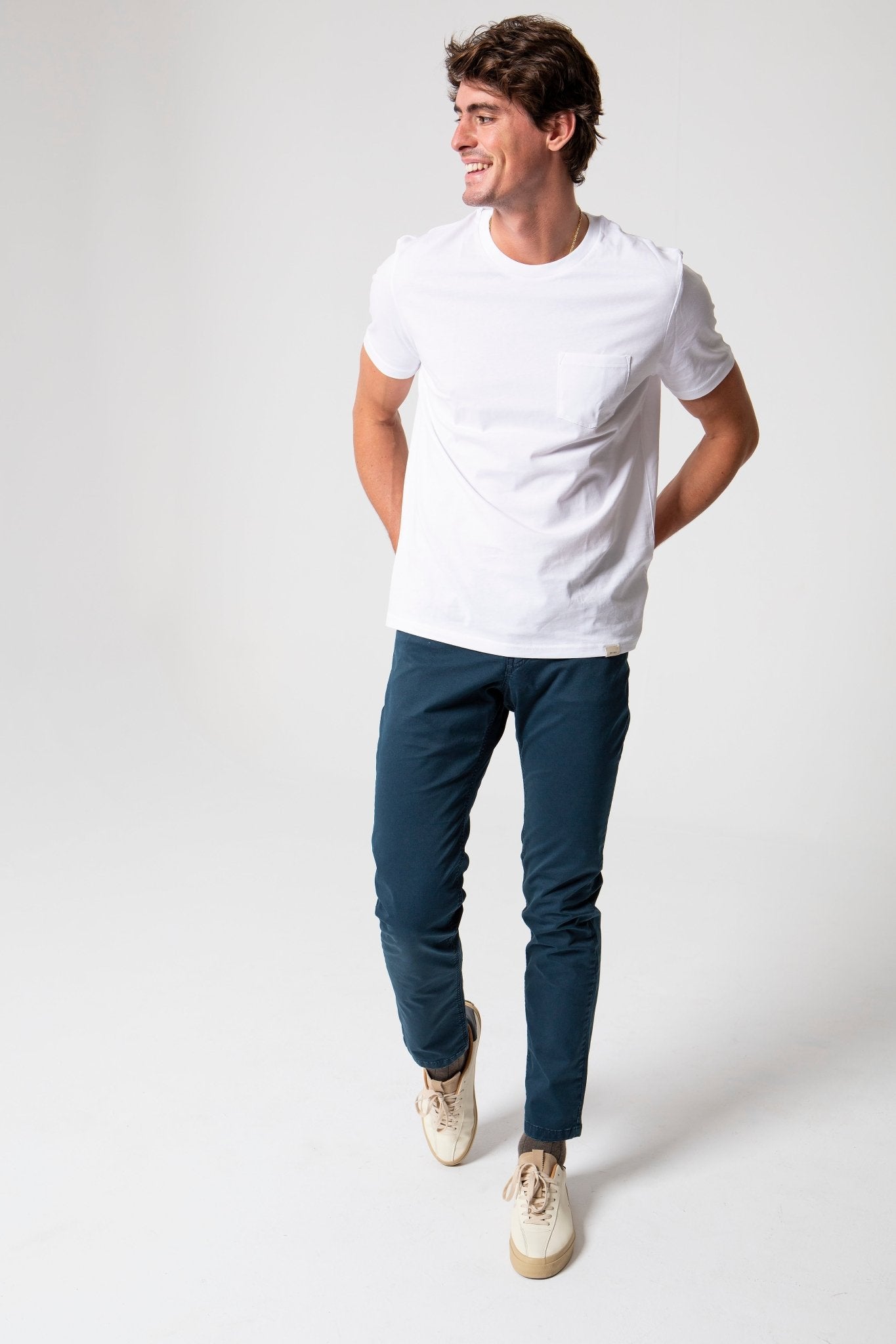 Pantalón Cinco Bolsillos Gabardina Marino - Sohhan